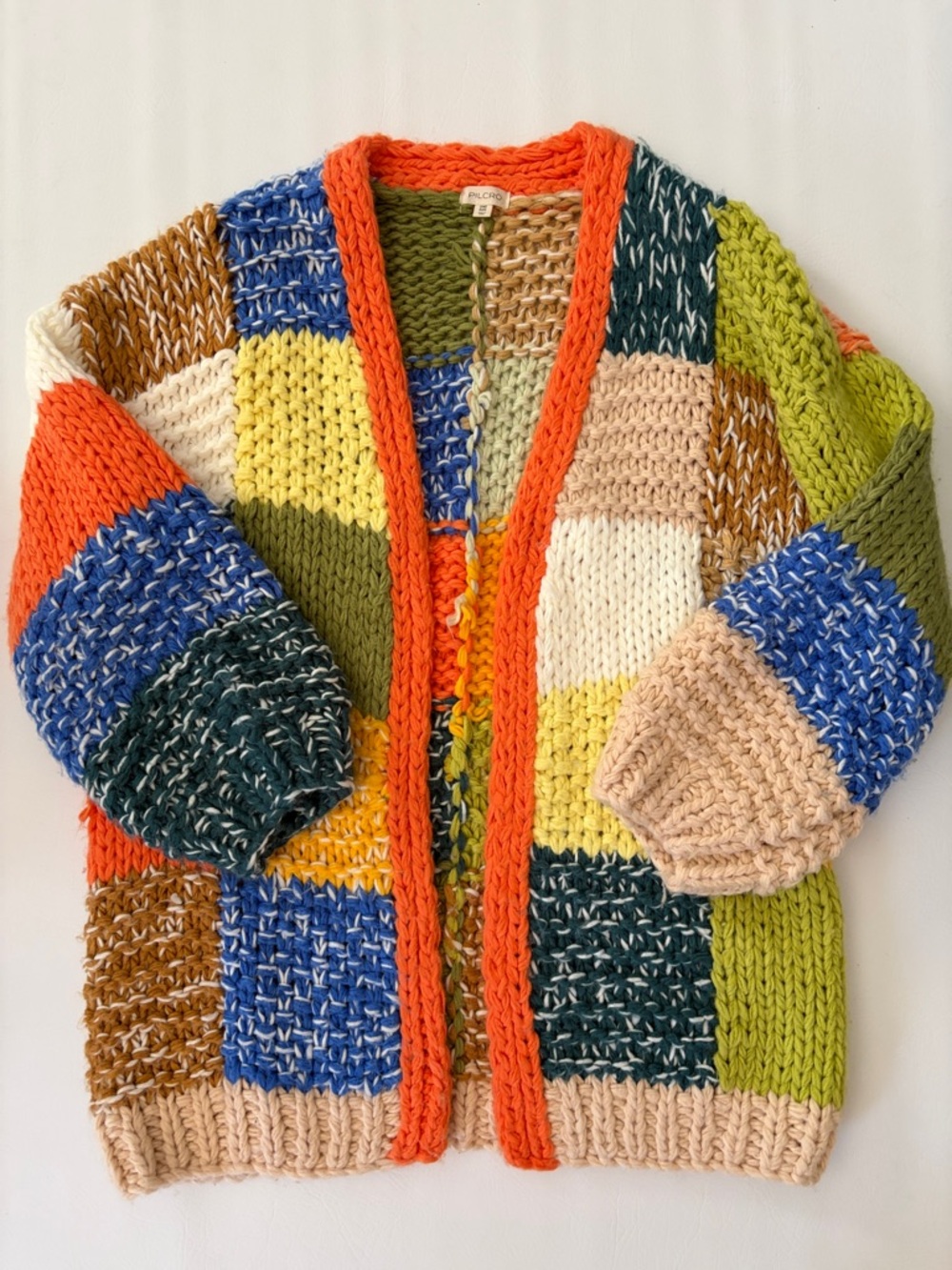 Pilcro Colorblock Patchwork Cardigan Sweater One Size - Picture 9 of 16